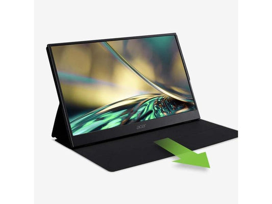 Acer Portable PM161Q ABMIUUZX 15.6” 1920X1080P IPS Ultra Slim Design Premium Cover External Monitor for Laptop PC Mac, 2 X USB 3.1 Type-C Ports, Mini HDMI, Micro USB, Speaker