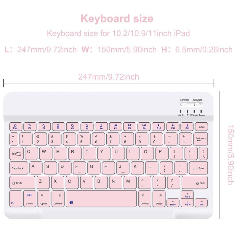 STWMOOCE Folding Wireless Keyboard with Case & Pencil Holder, 1 Set Gift, Protect Case with Stand for 10.9 Ipad Case Air4/5&11 Ipad Air(M2), Tablet Accessories, Tablet Keyboard, Digital Products